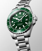 Load image into Gallery viewer, Longines Hydroconquest 42mm L3.788.4.06.6 - bracciale e cassa acciaio - quadrante verde smeraldo con datario - ghiera ceramica verde smeraldo