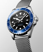 Load image into Gallery viewer, Longines Hydroconquest 42mm L3.788.4.90.6  - bracciale e cassa acciaio - quadrante nero lucido - ghiera blu