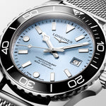 Load image into Gallery viewer, Longines Hydroconquest 42mm L3.788.4.99.6 - bracciale e cassa acciaio - quadrante azzurro ghiaccio con datario - ghiera ceramica nera