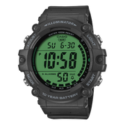 Casio AE-1500 AE-1500WHC-1AVEF -  cinturino e cassa neri - quadrante digitale verde