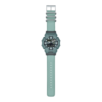 Casio GA-010 GA-010CE-2AER - cinturino verde in tessuto - cassa e quadrante verdi