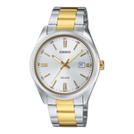 Load image into Gallery viewer, Casio MTP-1302 MTP-1302PSG-7AV - bracciale acciaio e oro giallo - cassa acciaio - quadrante argento con datario