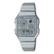 Casio Edgy A130WE-7AEF - bracciale e cassa grigi - quadrante digitale grigio multifunzionale