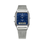 Load image into Gallery viewer, Casio Edgy AQ-230 AQ-230EM-2AEF - bracciale e cassa grigi - quadrante blu
