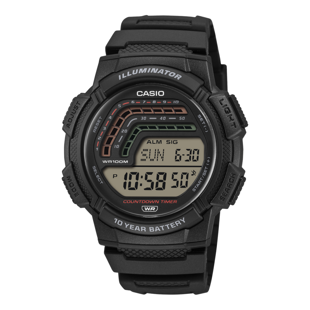 Casio WS-1800-1AV WS-1800-1AVEF - cinturino e cassa neri - quadrante digitale nero