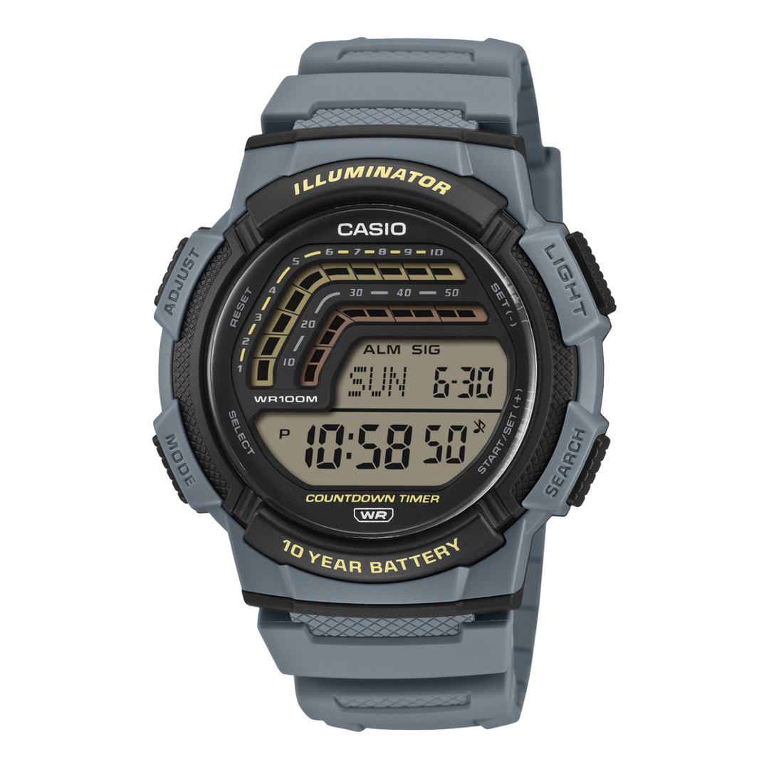 Casio WS-1800-2AV WS-1800-2AVEF - cinturino e cassa grigi - quadrante digitale nero