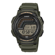 Casio WS-1800-3AV WS-1800-3AVEF - cinturino e cassa verde scuro - quadrante digitale nero