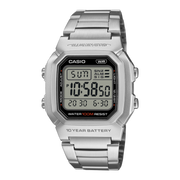 Casio W-800HD-1AV W-800HD-1AVEF - bracciale acciaio - cassa in resina grigia - quadrante digitale nero
