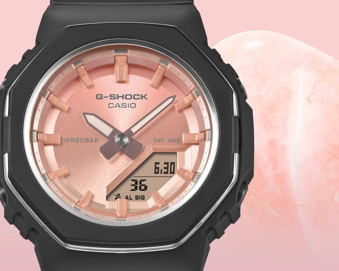 Casio GMA-P2100 GMA-P2110SC-4AER - cinturino e cassa resina neri - quadrante rosa