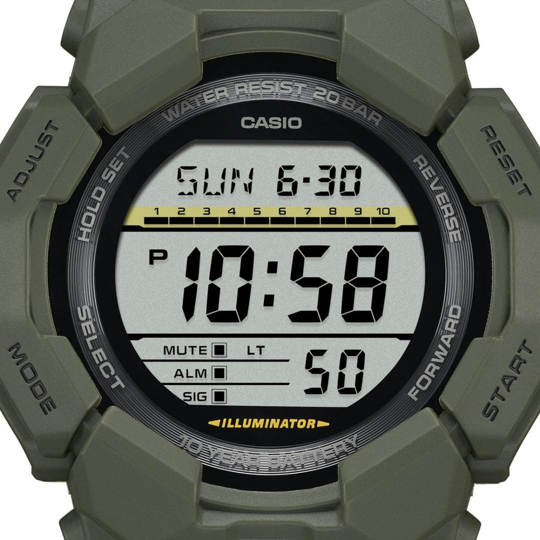 Casio GD-010 GD-010-3ER - cinturino e cassa verde scuro - quadrante digitale