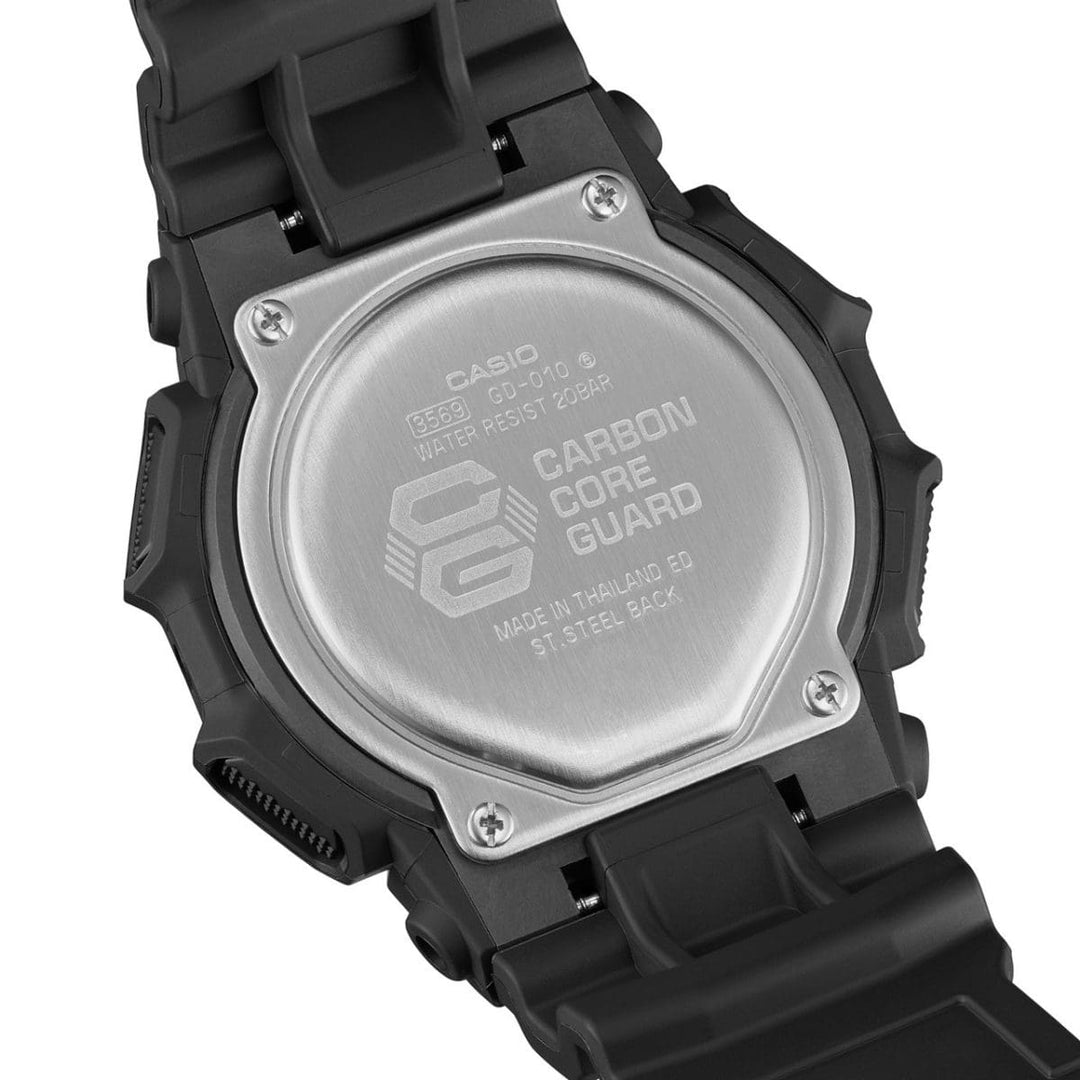 Casio GD-010 GD-010-1ER  - cinturino e cassa neri - quadrante digitale - fondello