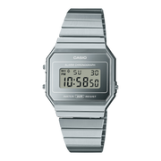 Casio Iconic A700WEV-7AEF - cassa resina grigia - cinturino acciaio - quadrante digitale