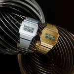 Load image into Gallery viewer, Casio Iconic A700WEV-7AEF - cassa resina grigia - cinturino acciaio - quadrante digitale