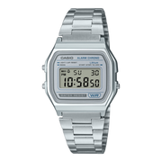 Casio Iconic A158WEA-7EF - bracciale acciaio - cassa resina grigia - quadrante digitale