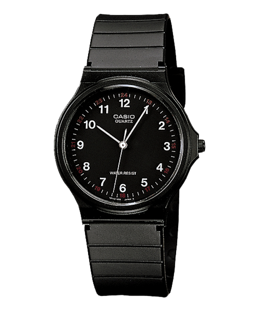 Casio MQ-24-1B MQ-24-1BLLEG cinturino e cassa resina nera - quadrante nera