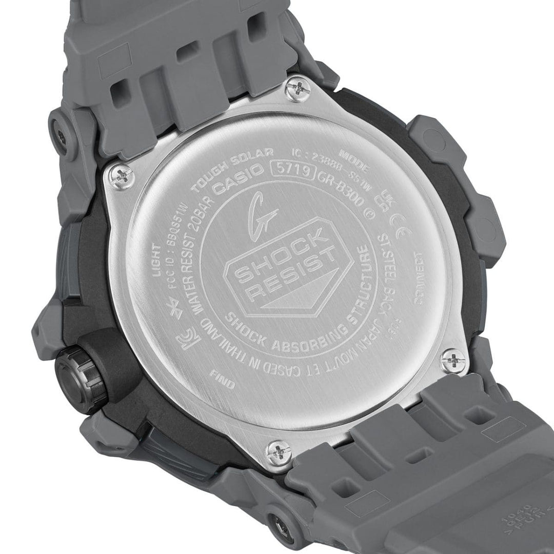 Casio Gravitymaster GR-B300-8A2ER - cinturino e cassa resina grigia - quadrante grigio multifunzione - fondello