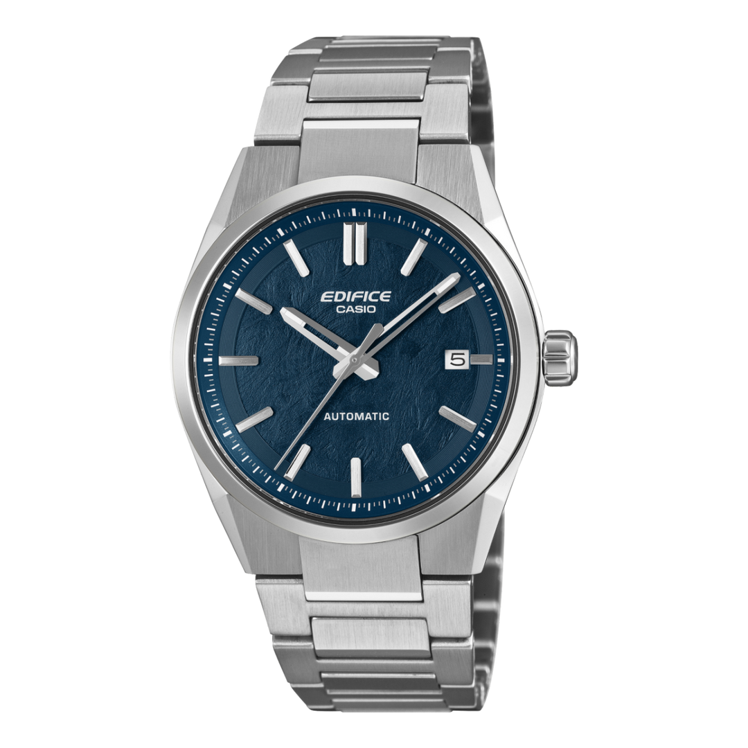 Casio Edifice Automatic EFK-110D-2AER - bracciale e cassa acciaio - quadrante blu con datario