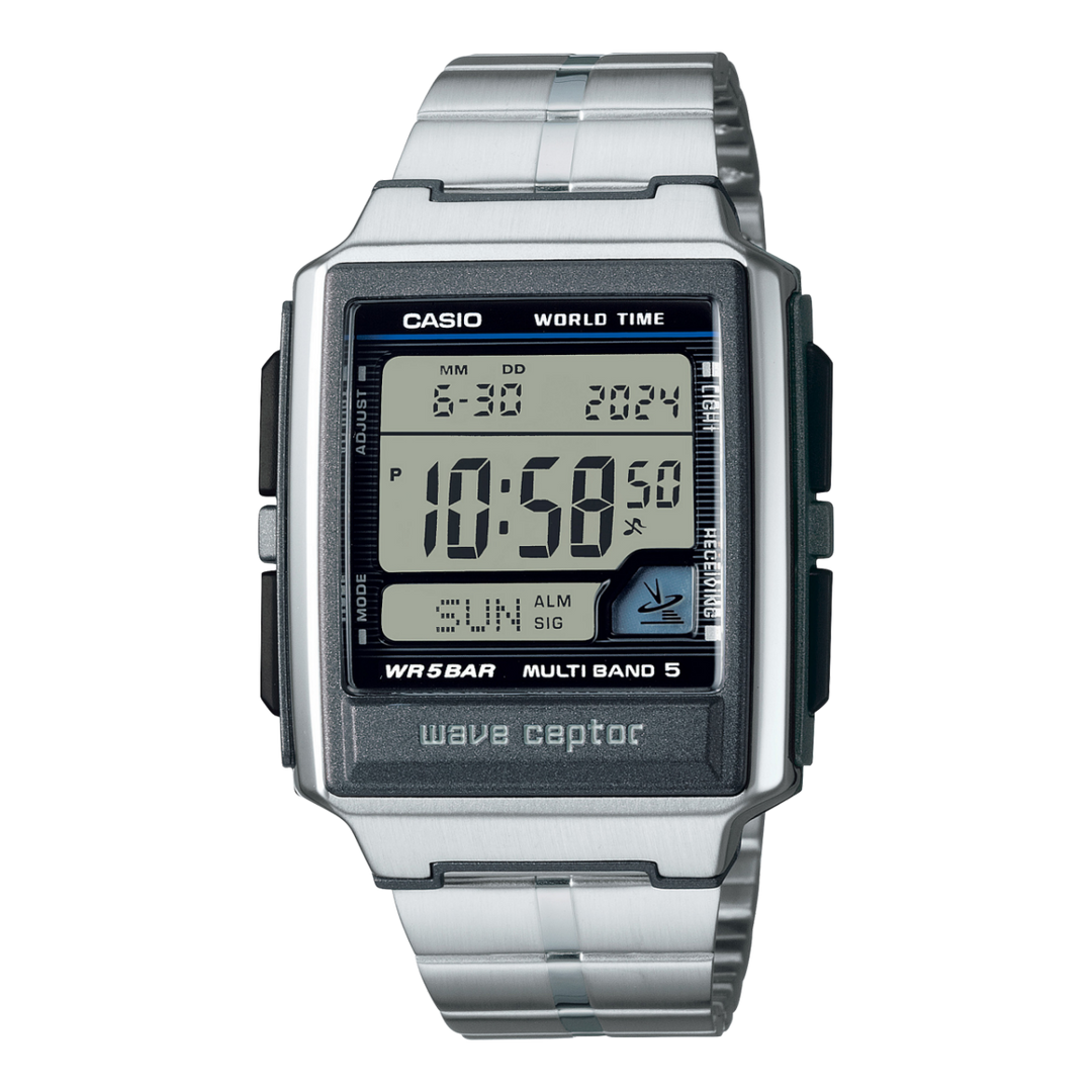 Casio WV-59RD-1A WV-59RD-1AEF - bracciale acciaio - cassa resina grigia - quadrante digitale