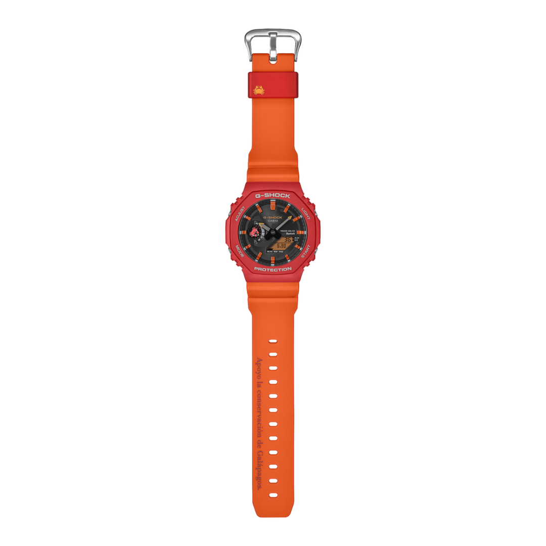 Casio G-SHOCK x Charles Darwin Foundation GA-B2100DF-4AER - cinturino e cassa in resina arancione - quadrante nero multifunzione
