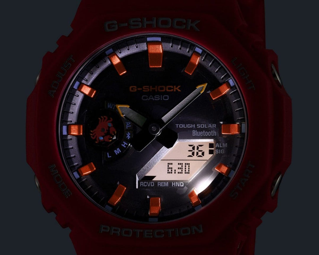 Casio G-SHOCK x Charles Darwin Foundation GA-B2100DF-4AER - cinturino e cassa in resina arancione - quadrante nero multifunzione