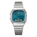 Load image into Gallery viewer, Casio Edgy AQ-240E-3AEF - bracciale acciaio - cassa resina grigia - quadrante turchese multifunzione
