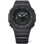 Load image into Gallery viewer, Casio G-shock classic GA-2100-1A3ER - cinturino e cassa resina neri - quadrante multifunzione nero con dettagli verdi