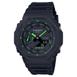 Load image into Gallery viewer, Casio G-shock classic GA-2100-1A3ER - cinturino e cassa resina neri - quadrante multifunzione nero con dettagli verdi