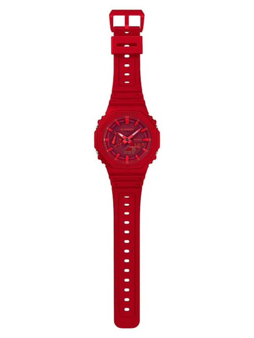 Casio G-shock classic GA-2100-4AER - cinturino e cassa resina rossa - quadrante multifunzione rosso