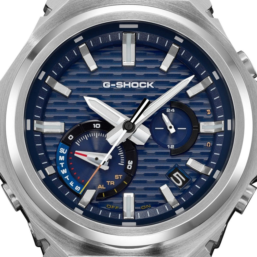 Casio G-steel GST-B1000D-2AER - bracciale e cassa acciaio - quadrante blu multifunzione