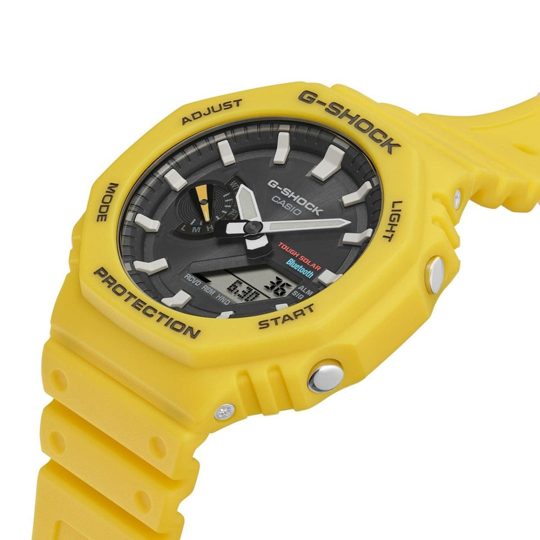 Casio G-shock GA-B2100C-9AER - bracciale e cassa resina gialla - quadrante nero multifunzione