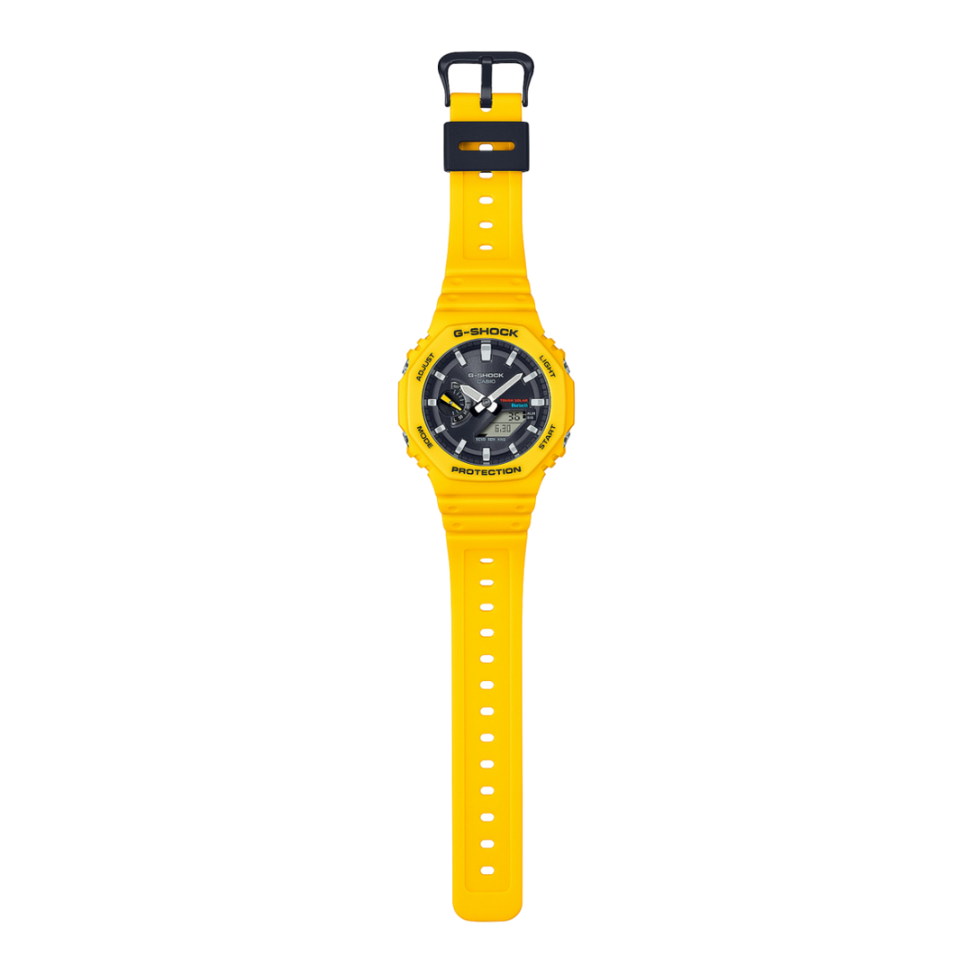 Casio G-shock GA-B2100C-9AER - bracciale e cassa resina gialla - quadrante nero multifunzione