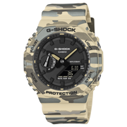 Casio G-shock GA-2100CM-5AER - cinturino e cassa resina militare - quadrante nero multifunzione