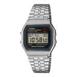 Load image into Gallery viewer, Casio Iconic A159WE-1EF - bracciale acciaio - cassa resina grigia - quadrante nero multifunzione