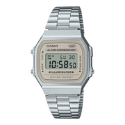 Casio Vintage A168WA-8AYES - cinturino acciaio - cassa resina grigia - quadrante grigia multifunzione