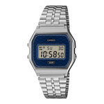 Load image into Gallery viewer, Casio Iconic A159WEVJ-2ER - bracciale acciaio - cassa resina grigia - quadrante blu multifunzione