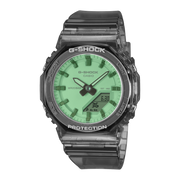 Casio GMA-P2100 GMA-P2100SR-1AER - cassa e cinturino resina grigia trasparente - quadrante verde multifunzione