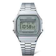 Casio Iconic A168WA-3AYES - cassa resina grigia - bracciale acciaio - quadrante grigio multifunzionale