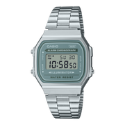 Casio Iconic A168WA-3AYES - cassa resina grigia - bracciale acciaio - quadrante grigio multifunzionale