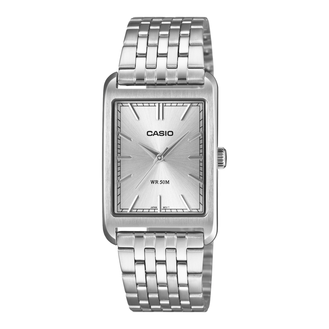 Casio MTP-B215D-7AV MTP-B215D-7AVER - cassa e bracciale acciaio - quadrante argento