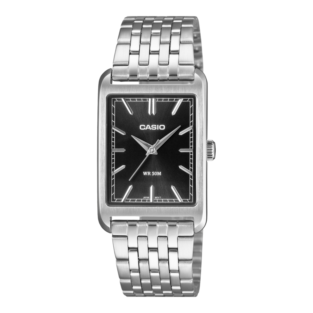 Casio MTP-B215D-1AV MTP-B215D-1AVER - cassa e bracciale acciaio - quadrante nero