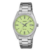 Casio UTP-1302 UTP-1302PD-3A2V - cassa e bracciale acciaio - quadrante verde chiaro con datario