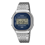 Load image into Gallery viewer, Casio Vintage A140WE-2AEF - cassa resina grigia - bracciale acciaio - quadrante blu sunray multifunzione