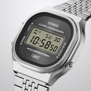 Casio Vintage A140WE-8AEF - cassa resina grigia - bracciale acciaio - quadrante grigio sunray multifunzione
