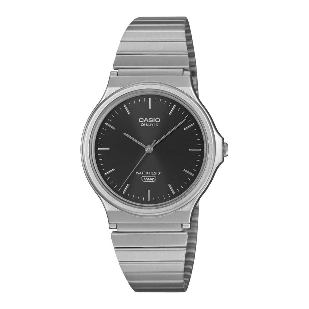 Casio MQ-24 MQ-24DA-1AEF - cassa resina grigia - bracciale acciaio - quadrante nero