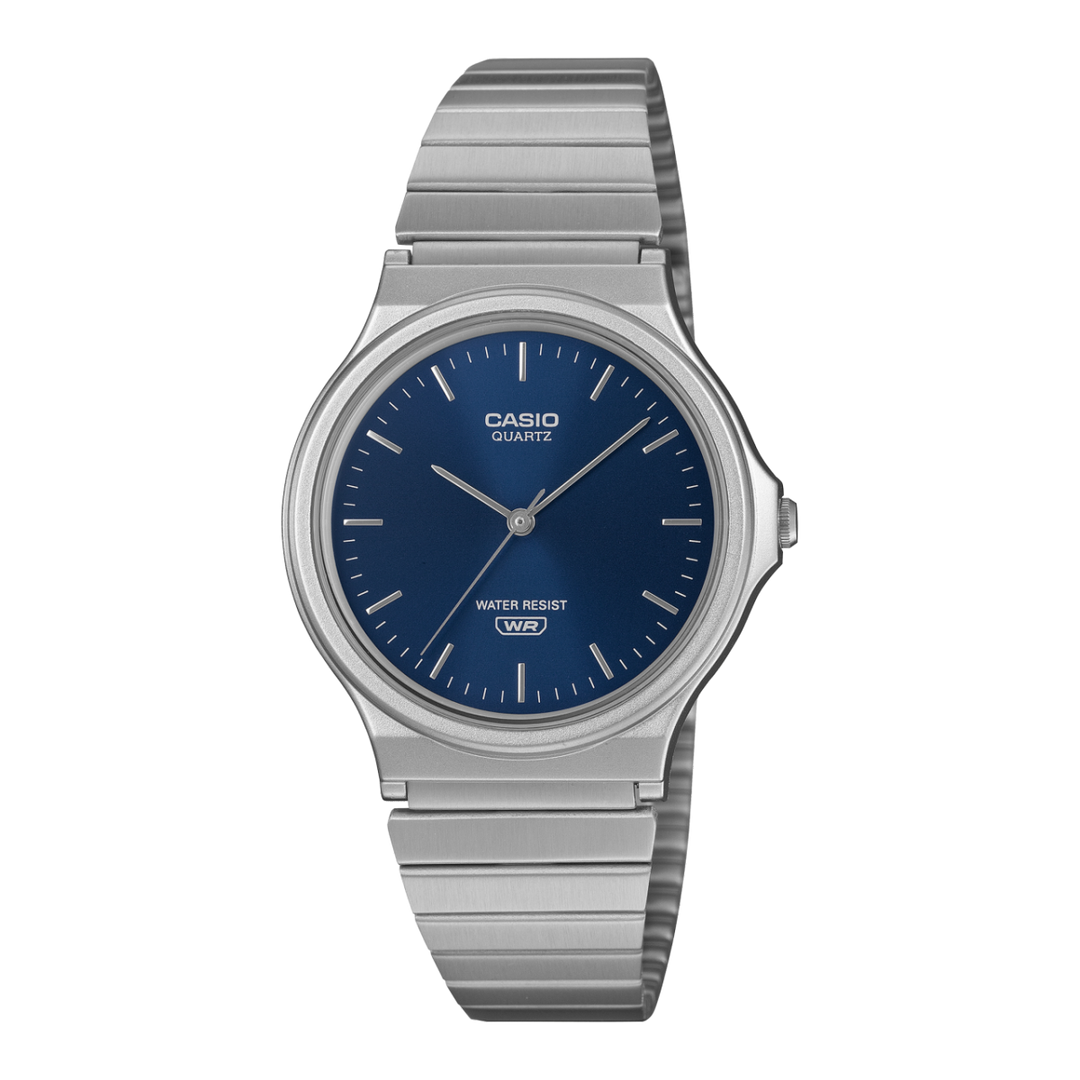 Casio MQ-24 MQ-24DA-2AEF - cassa resina grigia - bracciale acciaio - quadrante blu