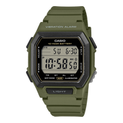 Casio W-738 W-738H-3AVEF - cassa e cinturino in resina verde scuro - quadrante digitale