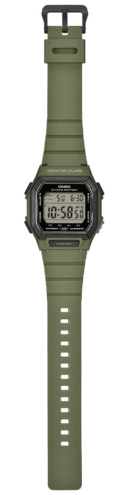 Casio W-738 W-738H-3AVEF - cassa e cinturino in resina verde scuro - quadrante digitale