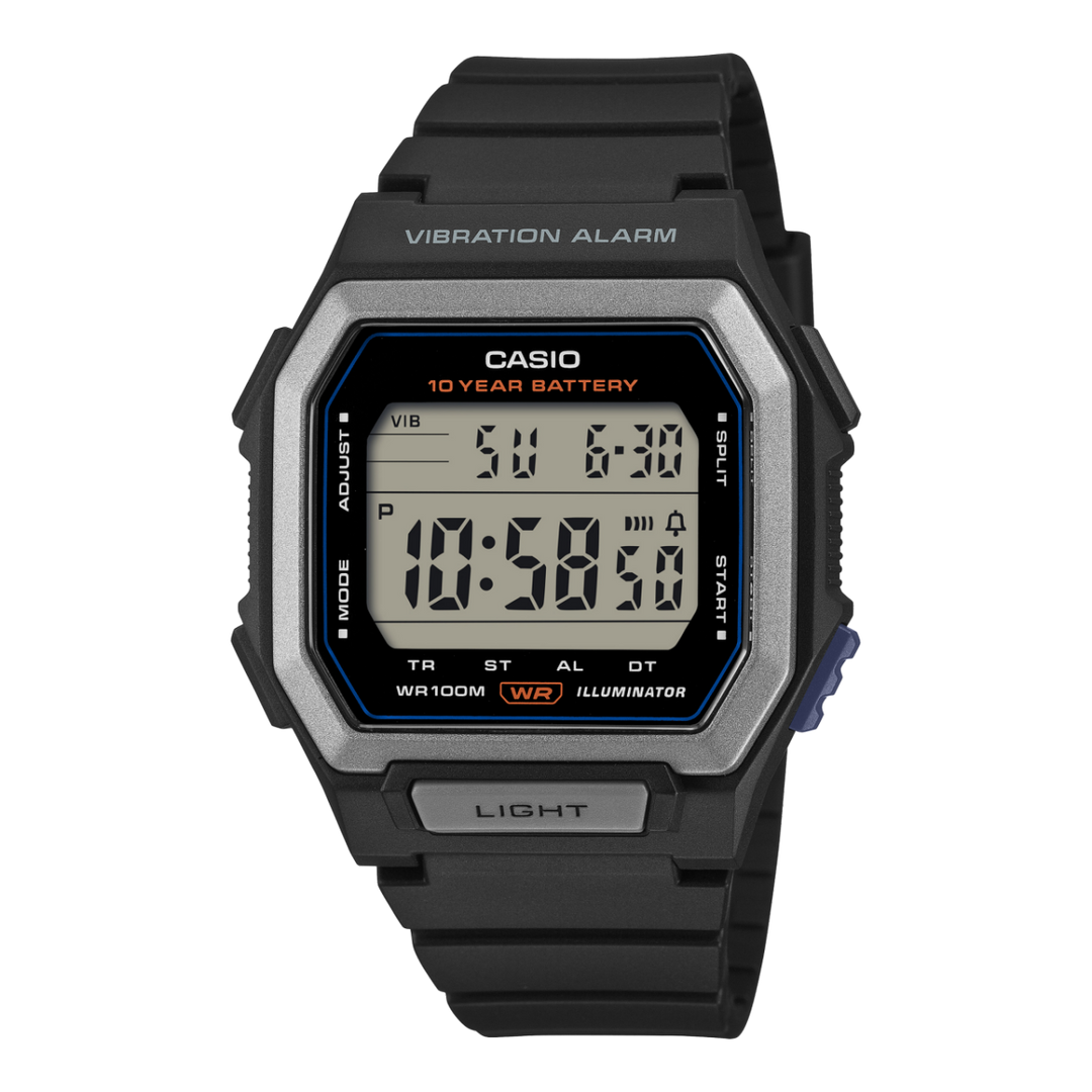 Casio W-738 W-738H-1AVEF - cassa e cinturino in resina nera - quadrante digitale