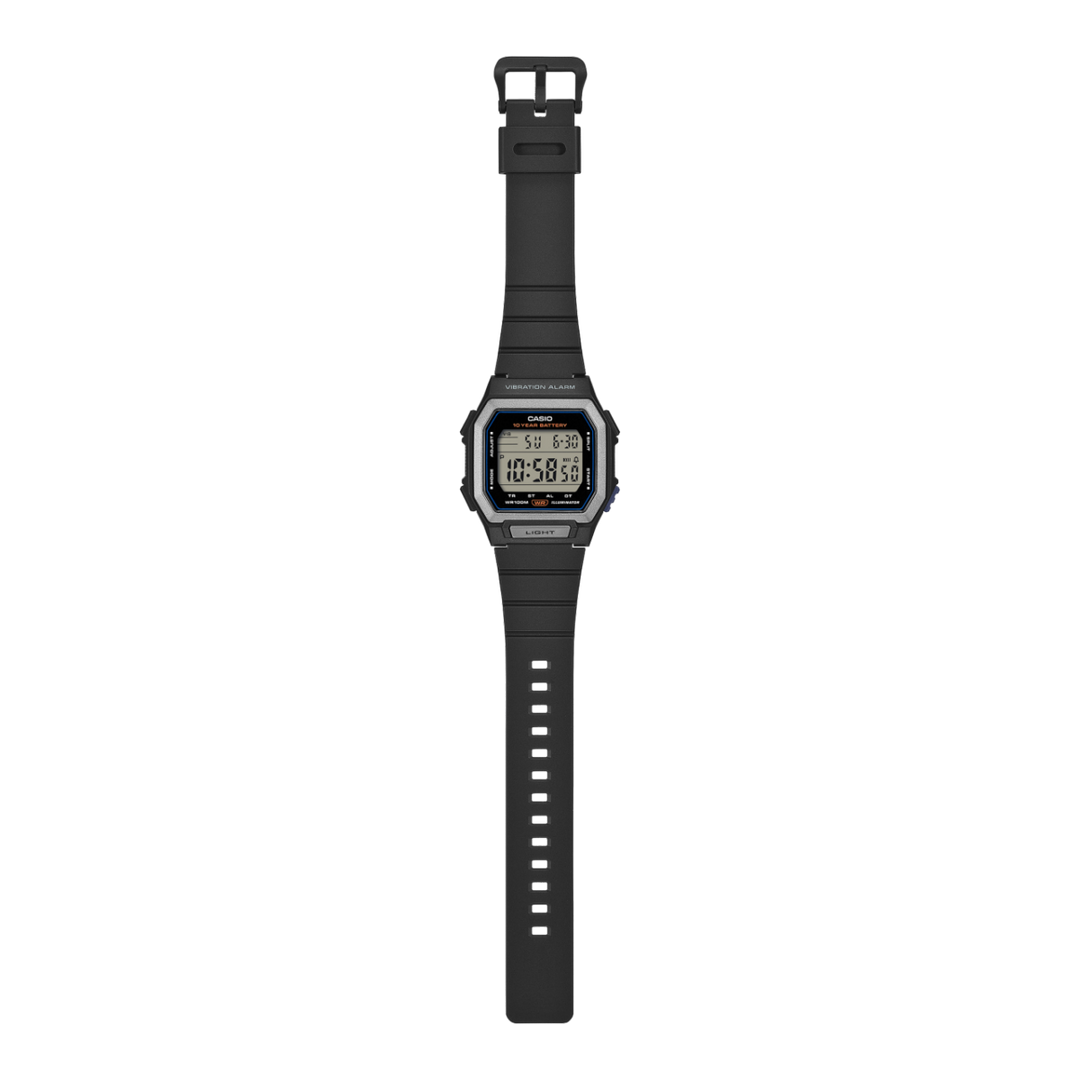Casio W-738 W-738H-1AVEF - cassa e cinturino in resina nera - quadrante digitale