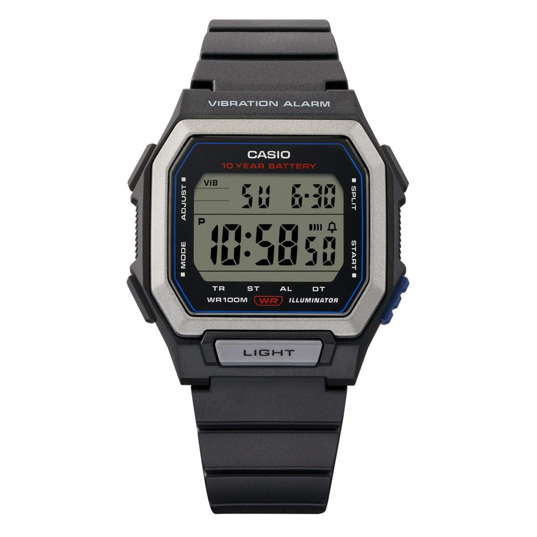 Casio W-738 W-738H-1AVEF - cassa e cinturino in resina nera - quadrante digitale